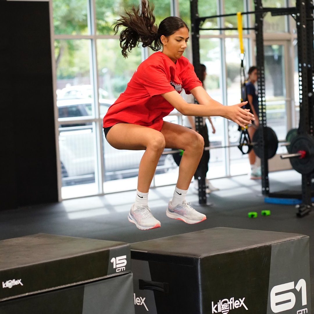 Volleyball athletes training at APEX PWR sports performance facility in Tigard, near Portland OR