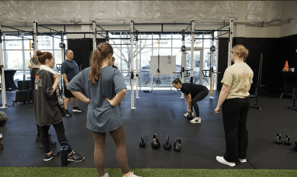 Corporate wellness strength training session in Portland, Oregon